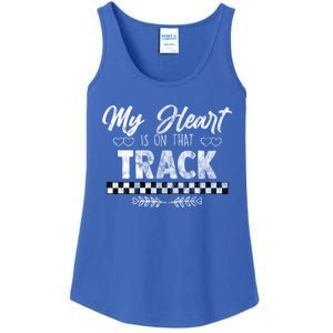 My Heart Is On That Track Drag Racing Race Car Driver Gift Cool Gift Ladies Essential Tank