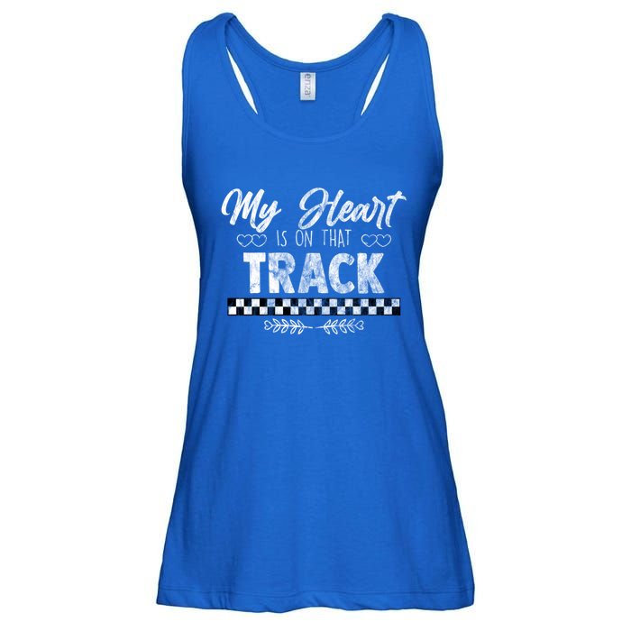 My Heart Is On That Track Drag Racing Race Car Driver Gift Cool Gift Ladies Essential Flowy Tank