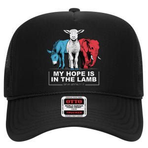 My Hope Is In The Lamb High Crown Mesh Back Trucker Hat