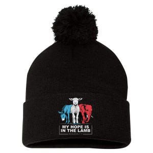 My Hope Is In The Lamb Pom Pom 12in Knit Beanie