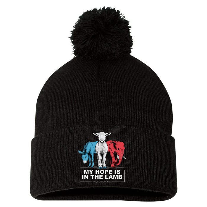 My Hope Is In The Lamb Pom Pom 12in Knit Beanie