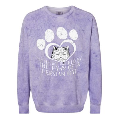 My Heart Is Held By The Paws Of A Persian Cat Cat Colorblast Crewneck Sweatshirt