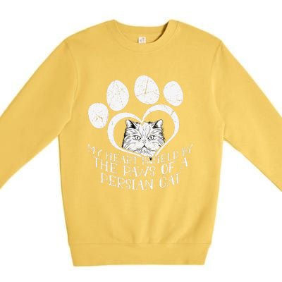 My Heart Is Held By The Paws Of A Persian Cat Cat Premium Crewneck Sweatshirt