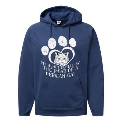 My Heart Is Held By The Paws Of A Persian Cat Cat Performance Fleece Hoodie