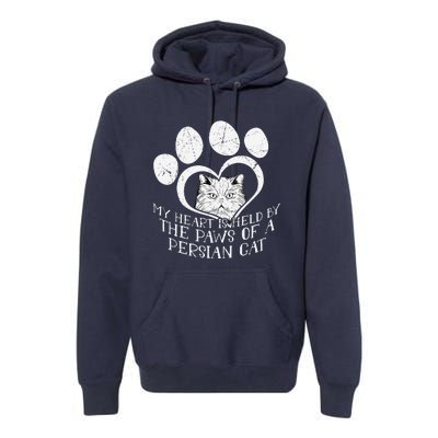 My Heart Is Held By The Paws Of A Persian Cat Cat Premium Hoodie