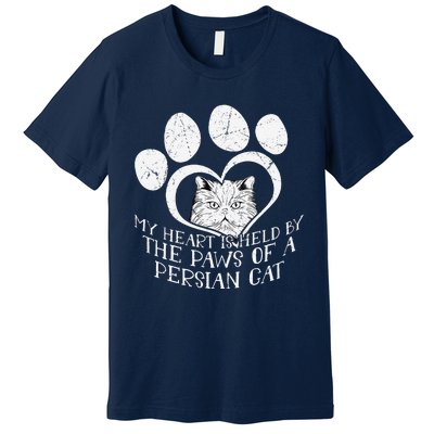 My Heart Is Held By The Paws Of A Persian Cat Cat Premium T-Shirt