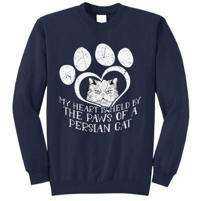 My Heart Is Held By The Paws Of A Persian Cat Cat Tall Sweatshirt