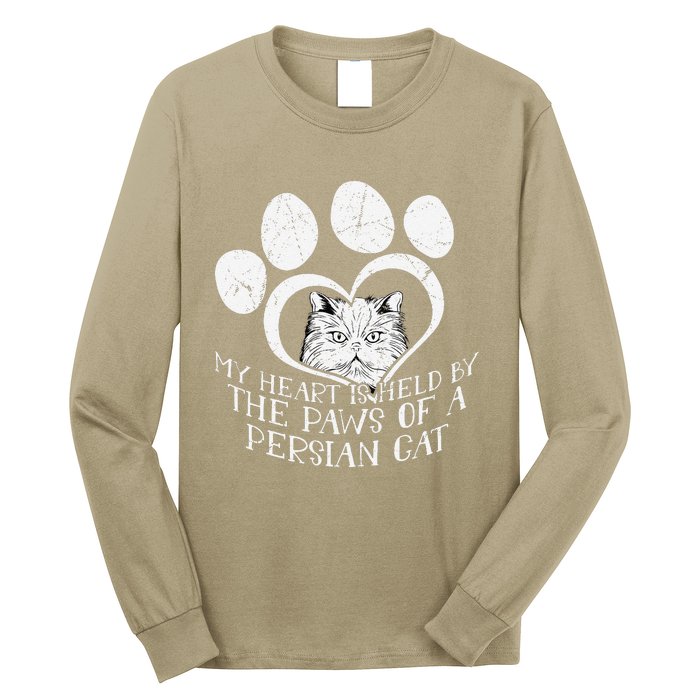 My Heart Is Held By The Paws Of A Persian Cat Cat Long Sleeve Shirt