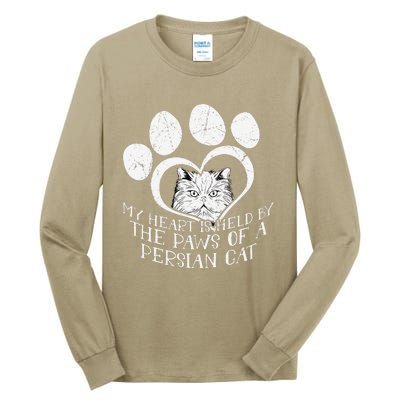 My Heart Is Held By The Paws Of A Persian Cat Cat Tall Long Sleeve T-Shirt