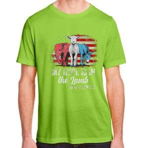 My Hope Is In The Lamb Funny Scripture Elephant Donkey Us Adult ChromaSoft Performance T-Shirt