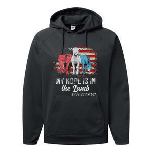 My Hope Is In The Lamb Funny Scripture Elephant Donkey Us Performance Fleece Hoodie