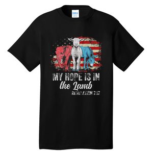 My Hope Is In The Lamb Funny Scripture Elephant Donkey Us Tall T-Shirt