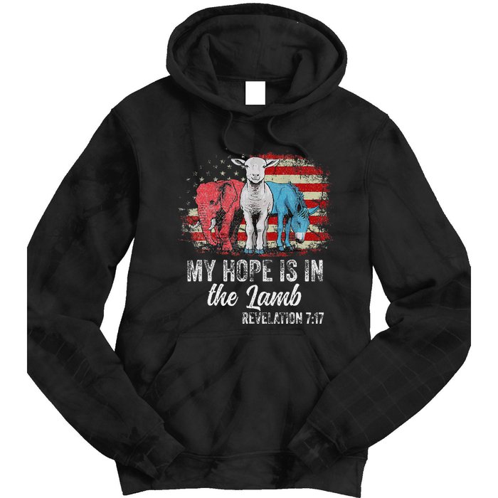 My Hope Is In The Lamb Funny Scripture Elephant Donkey Us Tie Dye Hoodie