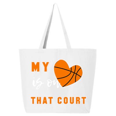 My Heart Is On That Court Basketball Mom Funny Gift 25L Jumbo Tote