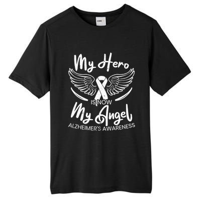 My Hero Is Now My Angel Detia Alzheimer's Awareness Gift Tall Fusion ChromaSoft Performance T-Shirt