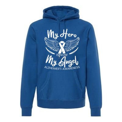 My Hero Is Now My Angel Detia Alzheimer's Awareness Gift Premium Hoodie