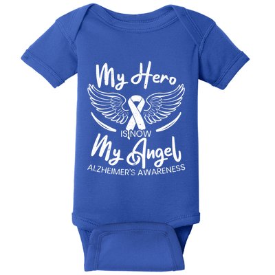 My Hero Is Now My Angel Detia Alzheimer's Awareness Gift Baby Bodysuit