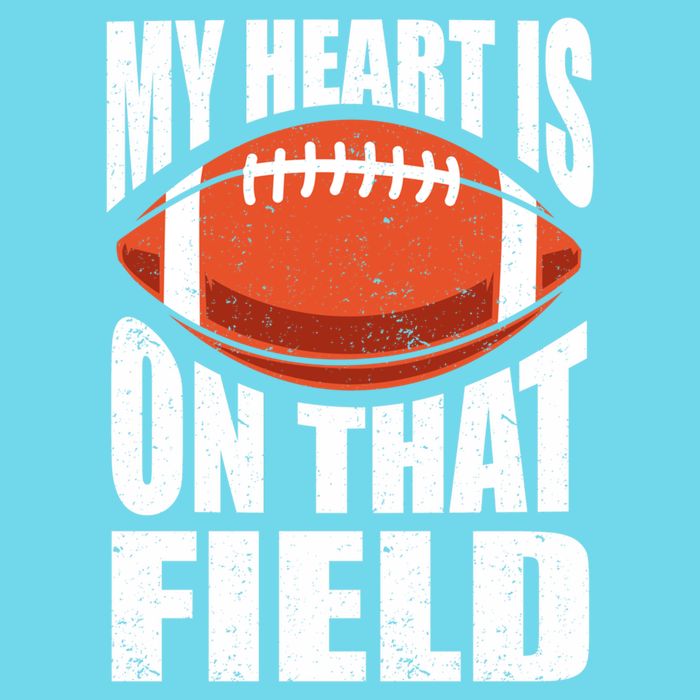 My Heart Is On That Field American Football Mom Dad Cute Gift Women's V-Neck T-Shirt