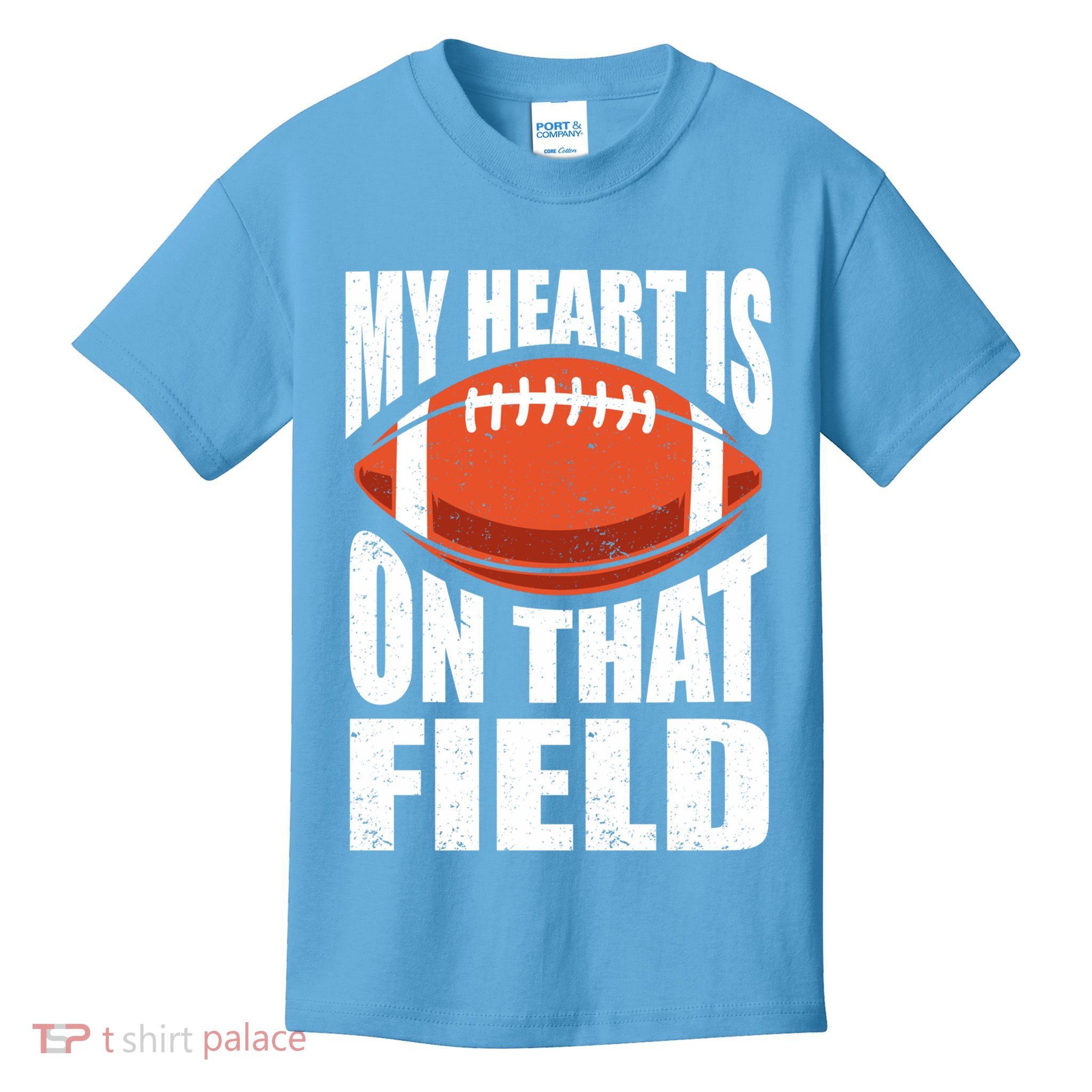 My Heart Is On That Field American Football Mom Dad Cute Gift Kids T-Shirt