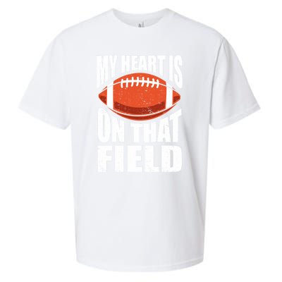 My Heart Is On That Field American Football Mom Dad Cute Gift Sueded Cloud Jersey T-Shirt