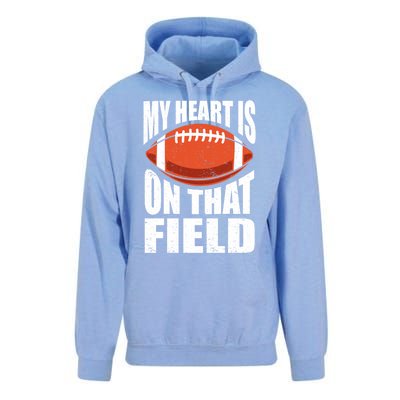 My Heart Is On That Field American Football Mom Dad Cute Gift Unisex Surf Hoodie