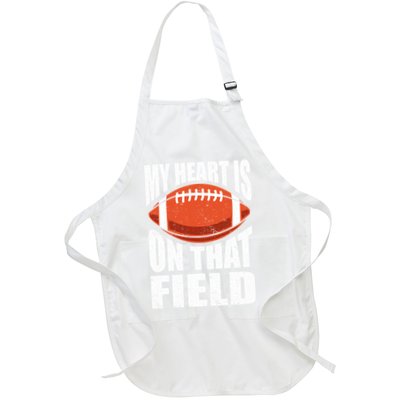 My Heart Is On That Field American Football Mom Dad Cute Gift Apron