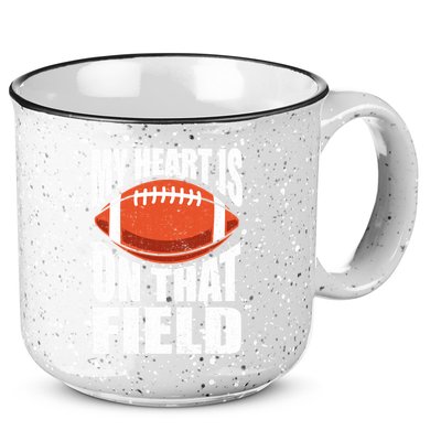 My Heart Is On That Field American Football Mom Dad Cute Gift 15oz Campfire Ceramic Mug