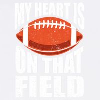 My Heart Is On That Field American Football Mom Dad Cute Gift Flatbill Hat