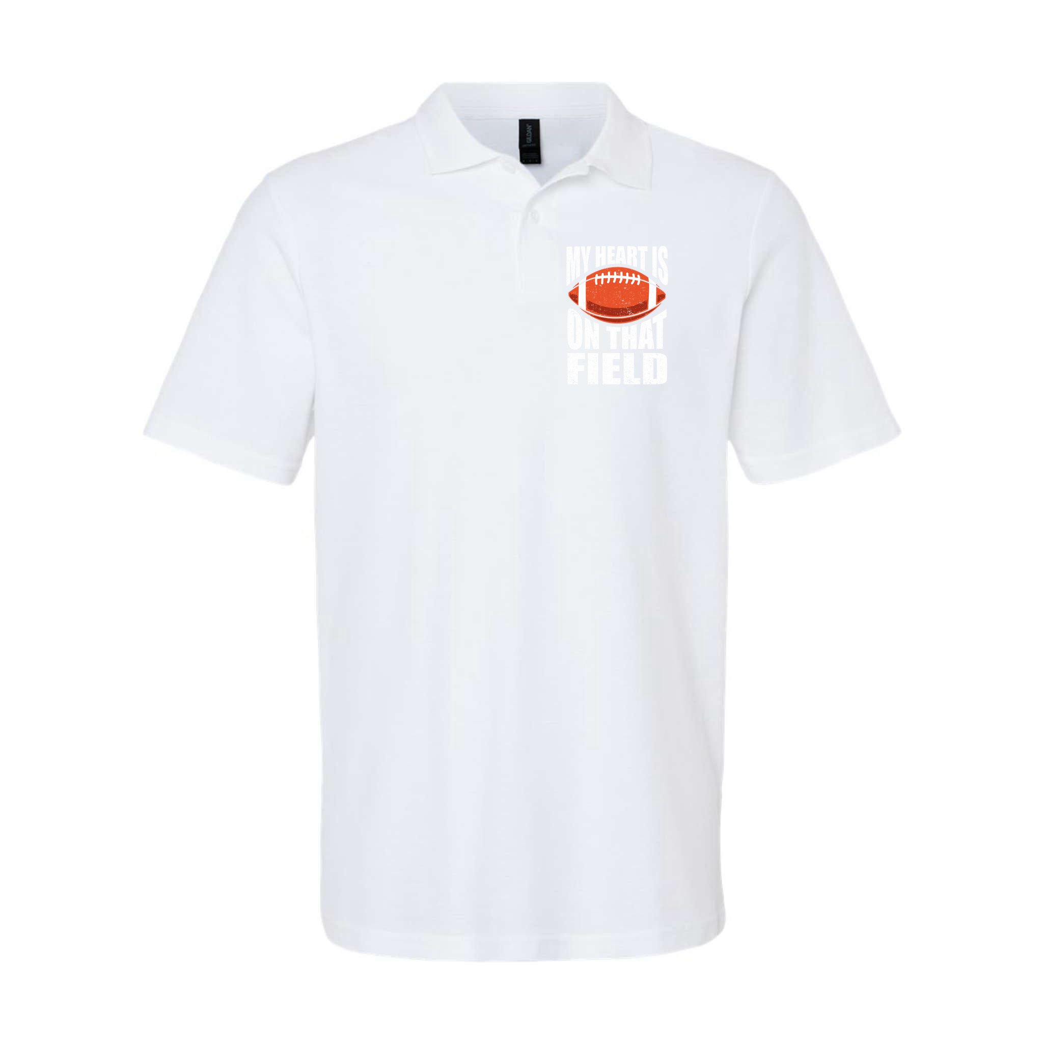My Heart Is On That Field American Football Mom Dad Cute Gift Polo