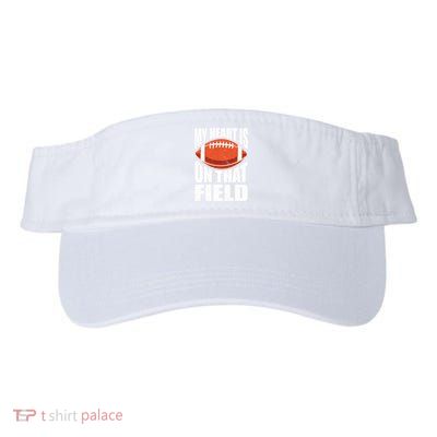 My Heart Is On That Field American Football Mom Dad Cute Gift Visor