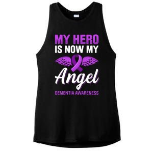 My Hero Is Now My Angel Detia Awareness Alzheimer Cute Gift Ladies PosiCharge Tri-Blend Wicking Tank