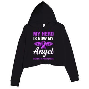 My Hero Is Now My Angel Detia Awareness Alzheimer Cute Gift Crop Fleece Hoodie