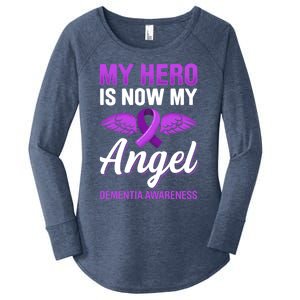 My Hero Is Now My Angel Detia Awareness Alzheimer Cute Gift Women's Perfect Tri Tunic Long Sleeve Shirt