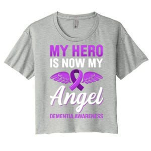 My Hero Is Now My Angel Detia Awareness Alzheimer Cute Gift Women's Crop Top Tee