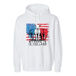 My Hope Is In The Lamb Christian Political Jesus 2024 Garment-Dyed Fleece Hoodie