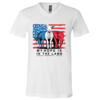 My Hope Is In The Lamb Christian Political Jesus 2024 V-Neck T-Shirt