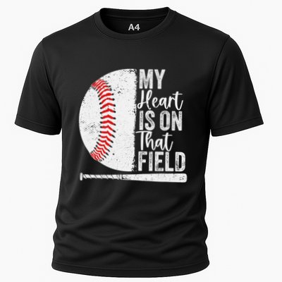 My Heart Is On That Baseball Field Proud Baseball Dad Fan Gift Performance Shirt