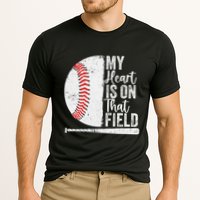 My Heart Is On That Baseball Field Proud Baseball Dad Fan Gift Cooling Performance Crew T-Shirt