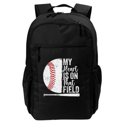 My Heart Is On That Baseball Field Proud Baseball Dad Fan Gift Backpack