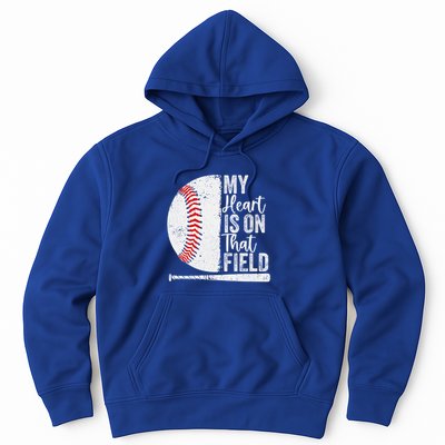 My Heart Is On That Baseball Field Proud Baseball Dad Fan Gift Hoodie