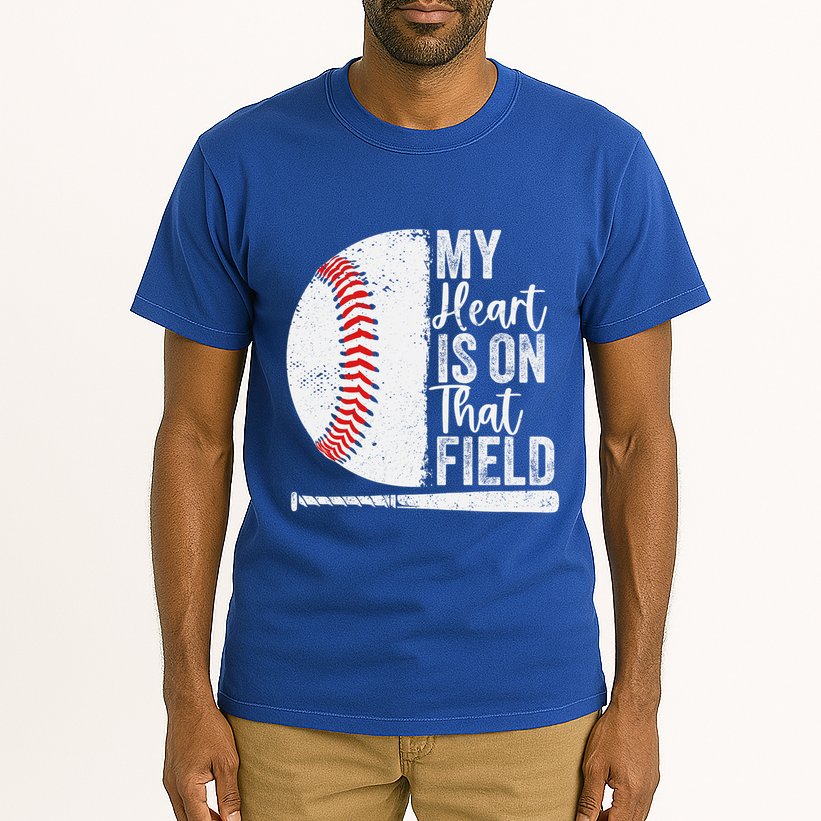 My Heart Is On That Baseball Field Proud Baseball Dad Fan Gift Tall T-Shirt