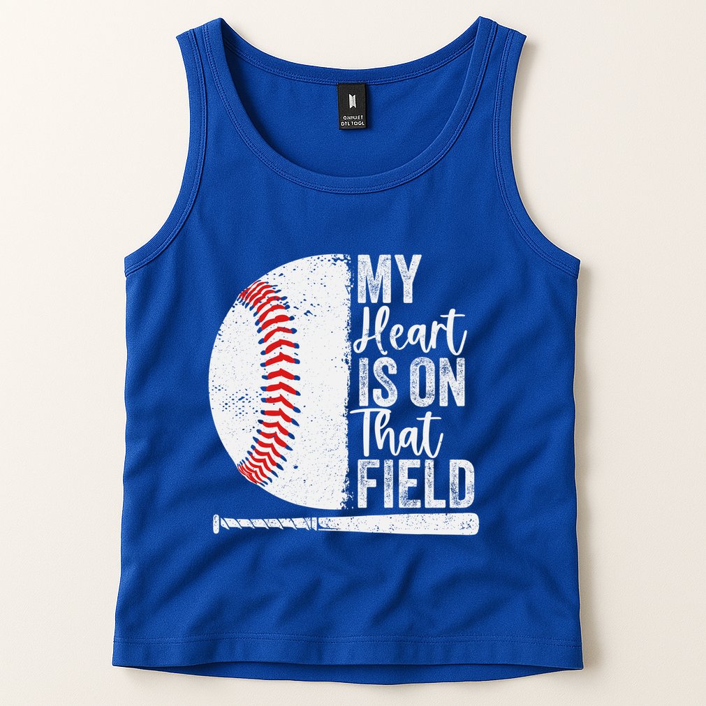 My Heart Is On That Baseball Field Proud Baseball Dad Fan Gift Tank Top