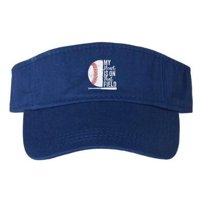 My Heart Is On That Baseball Field Proud Baseball Dad Fan Gift Visor