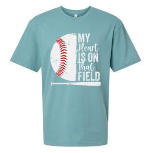 My Heart Is On That Baseball Field Proud Baseball Dad Fan Gift Sueded Cloud Jersey T-Shirt