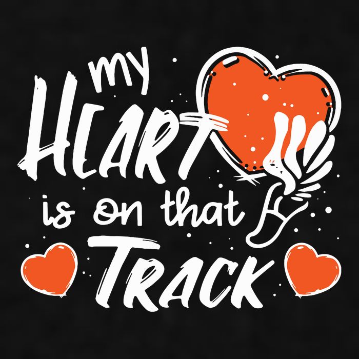 My Heart Is On That Track Track And Field Mom Ladies PosiCharge Tri-Blend Wicking Tank