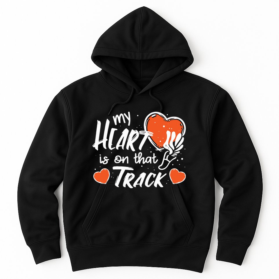 My Heart Is On That Track Track And Field Mom Hoodie