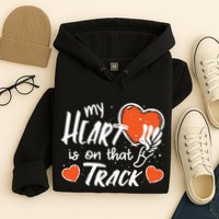 My Heart Is On That Track Track And Field Mom Hoodie