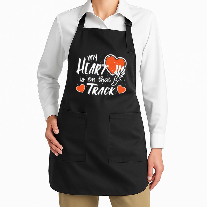 My Heart Is On That Track Track And Field Mom Apron