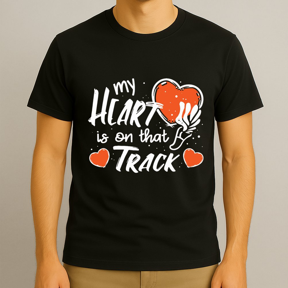 My Heart Is On That Track Track And Field Mom T-Shirt