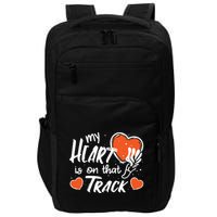 My Heart Is On That Track Track And Field Mom Impact Tech Backpack